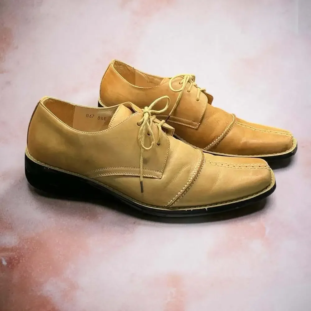 J. Bosco Tan Leather Dress Shoes Oxford Size 8.5E